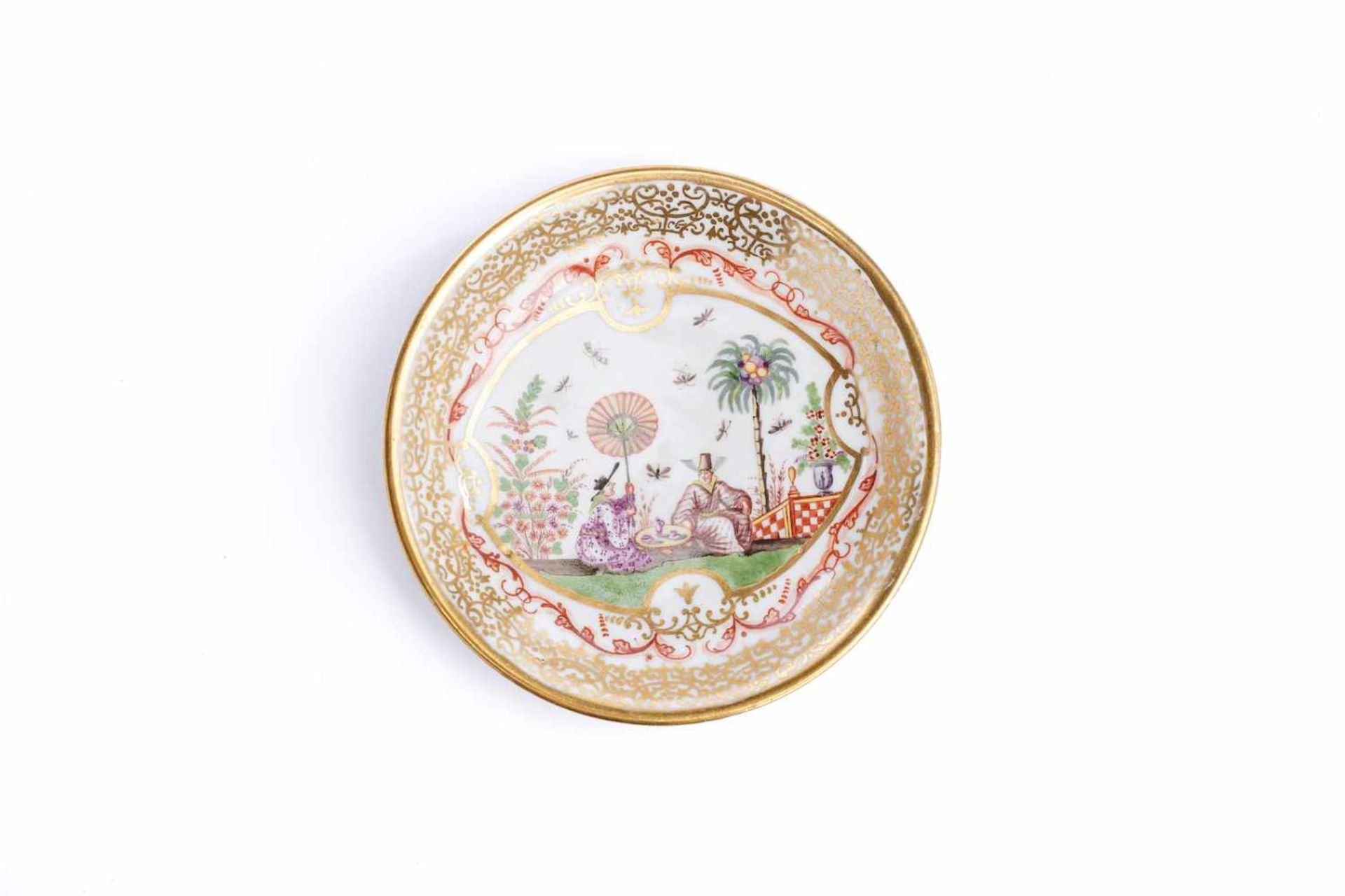 Kleine Unterschale, Meissen 1720/25Kleine Unterschale, Meissen 1720/25, bemalt mit Chinoiserie