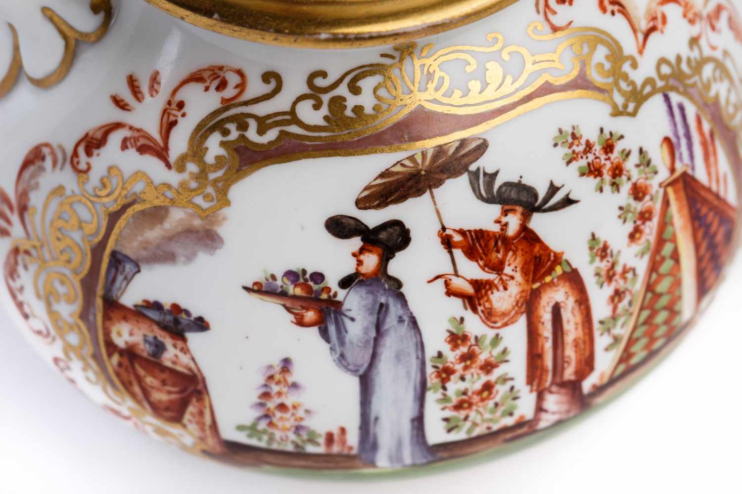 Teekanne, Meissen 1723/24Teekanne, Meissen 1723/24, Böttgerporzellan, balusterförmig, mit Ohrhenkel - Image 2 of 4