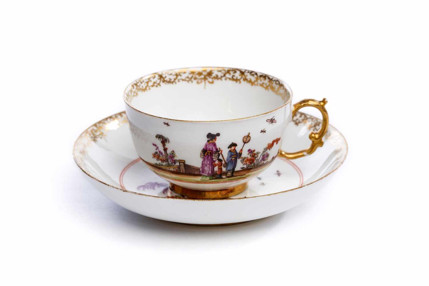 Tasse mit Unterschale, Meissen 1723/24Tasse mit Unterschale, Meissen 1723/24, beide Teile mit - Image 3 of 6