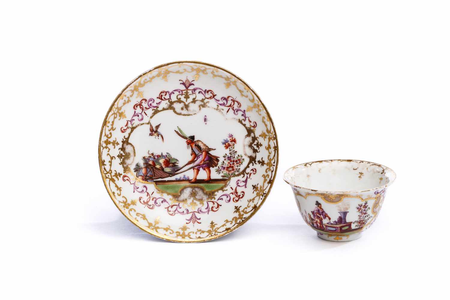 Koppchen mit Unterschale, Meissen 1723/25Koppchen mit Unterschale, Meissen 1723/25, beide Teile