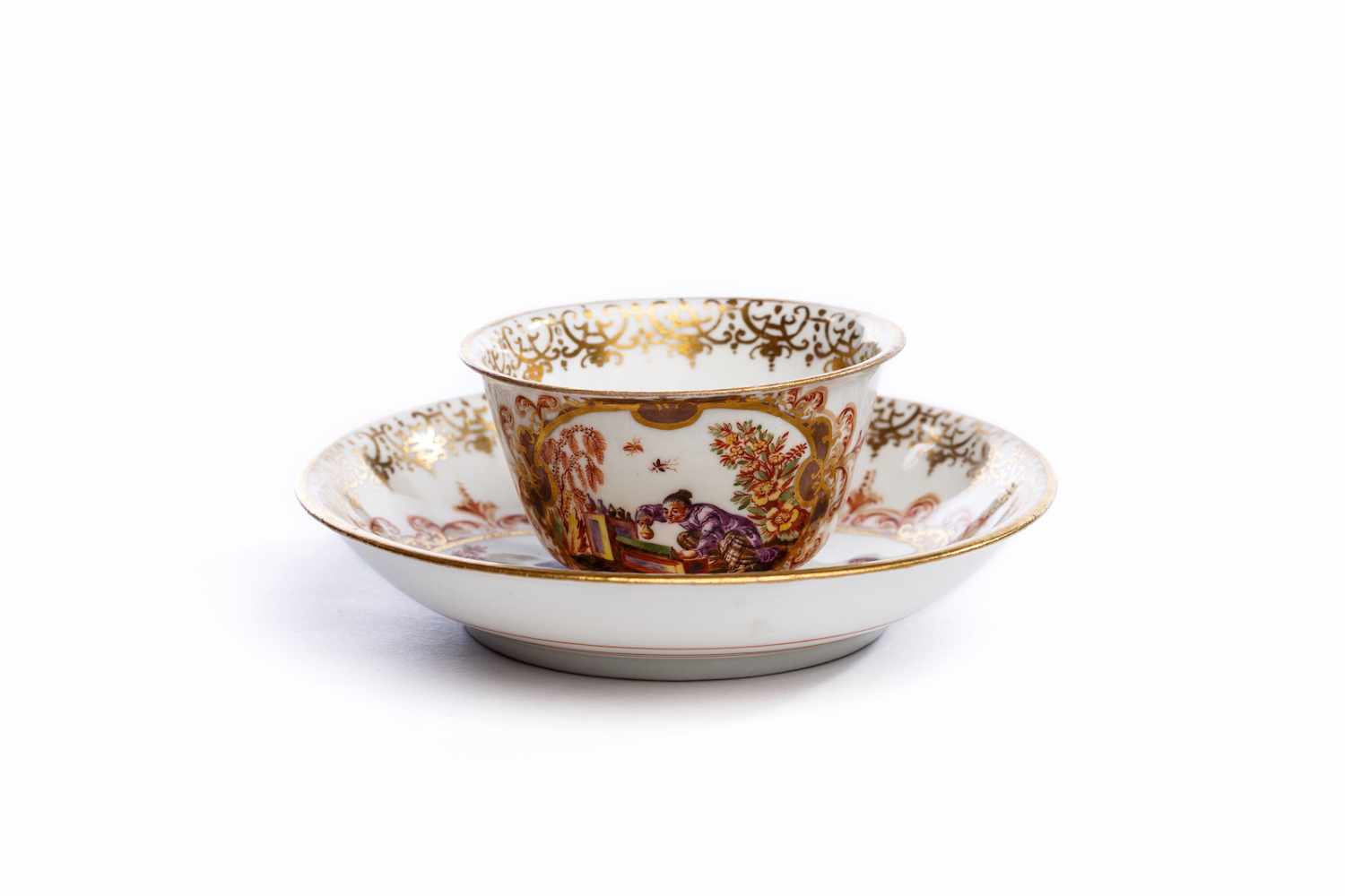 Koppchen mit Unterschale, Meissen 1723/24Koppchen mit Unterschale, Meissen 1723/24, beide Teile - Image 4 of 6