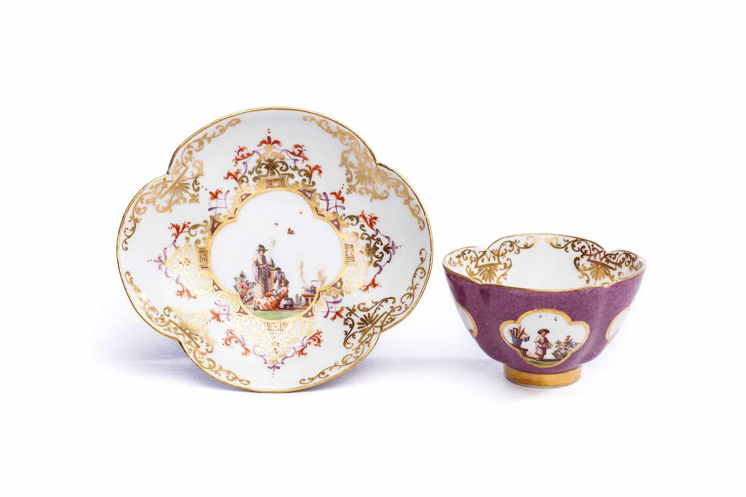 Koppchen mit Unterschale, Meissen 1728/30 Koppchen mit Unterschale, Meissen 1728/30 , beide Teile in