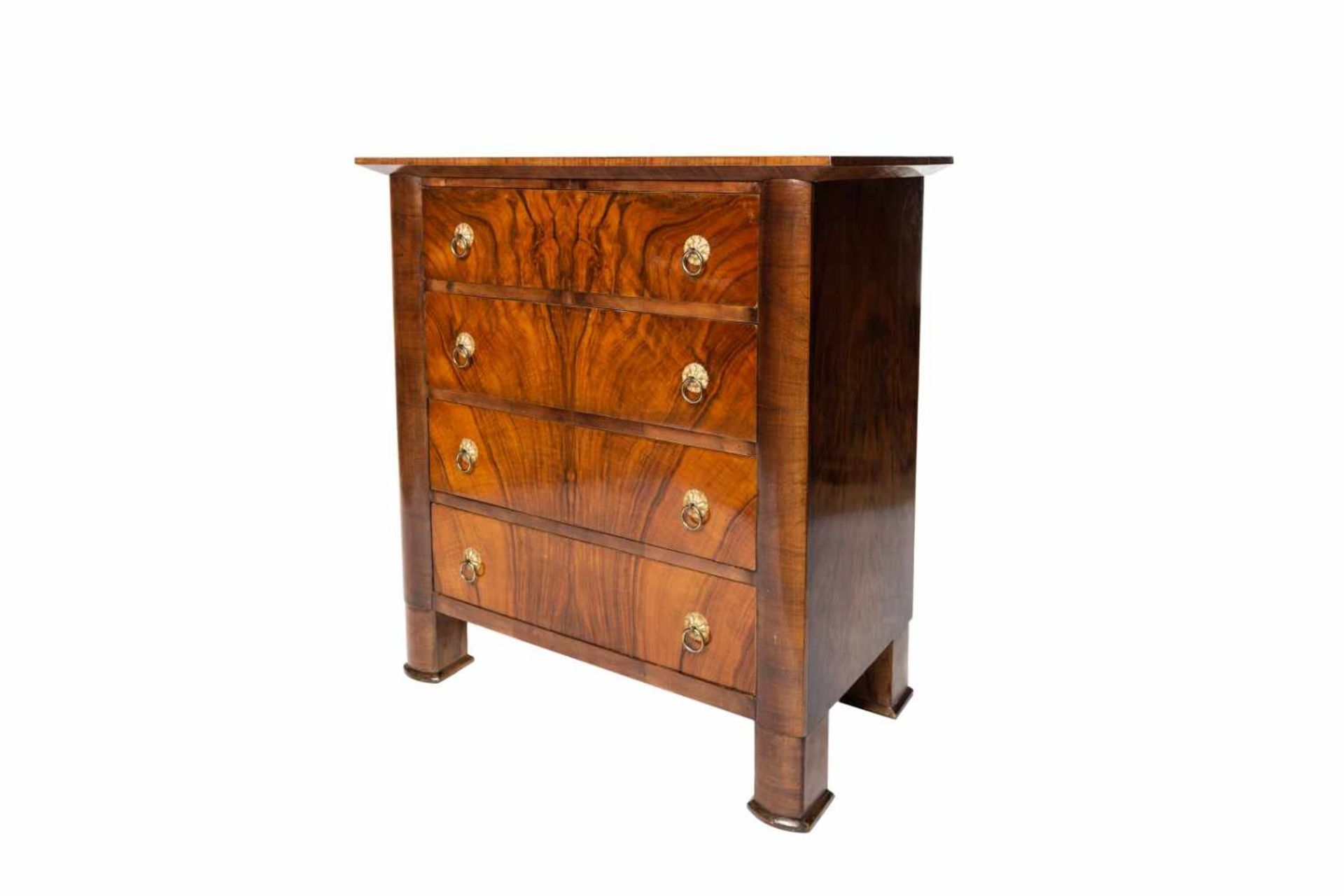 Spätbiedermeier Kommode, Wien 1845Spätbiedermeier Kommode, Wien 1845, Nussbaum furniert, mit 4 - Bild 3 aus 5