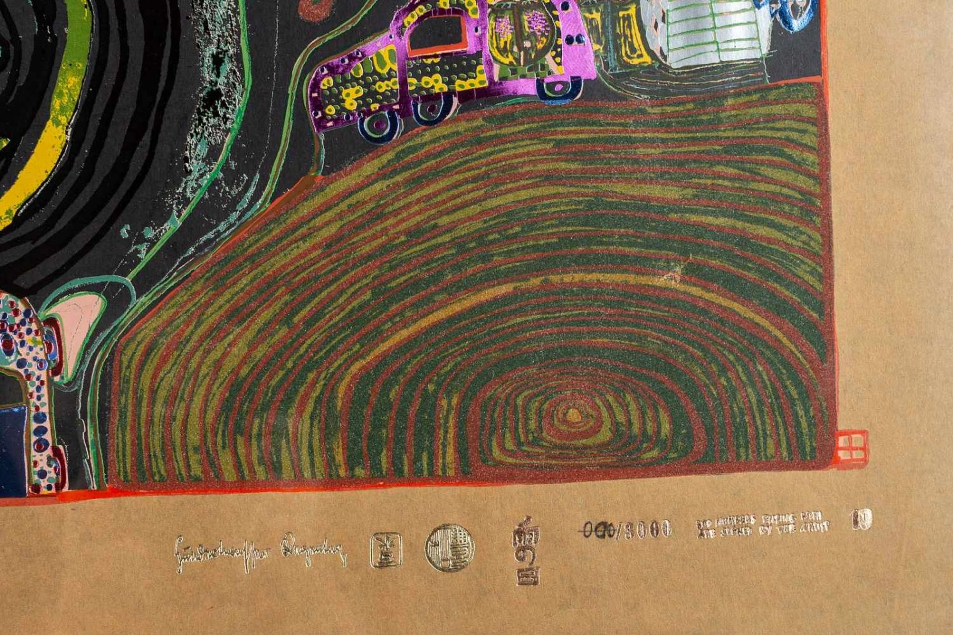 Friedensreich Hundertwasser, "Kreisverkehr der Straßengekreuzigten", *"Kreisverkehr der - Bild 3 aus 3