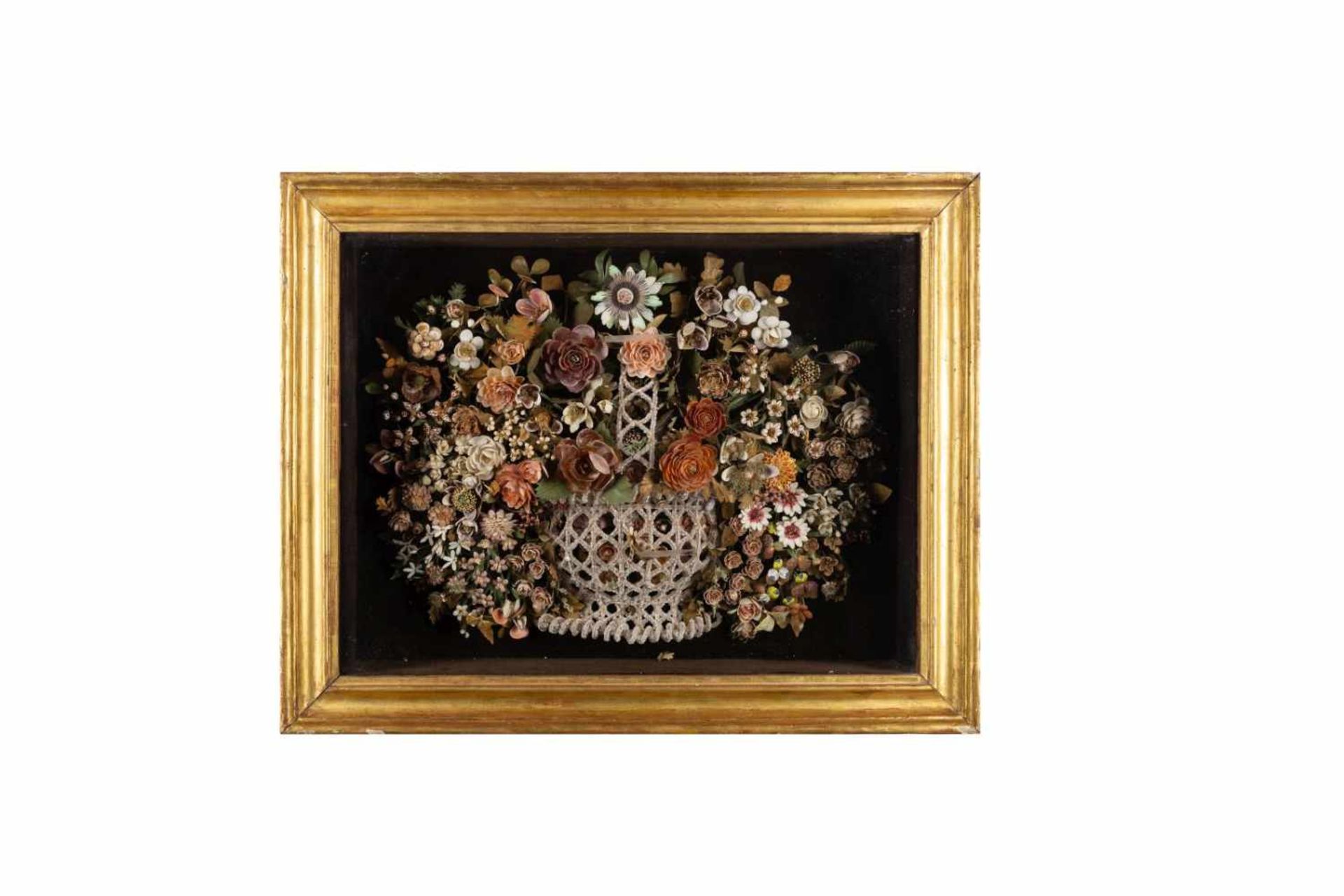 Zwei Schaukästen mit Blumenbouquets, Sizilien, 19. Jh.Zwei Schaukästen mit opulenten Blumengestecken - Bild 2 aus 7