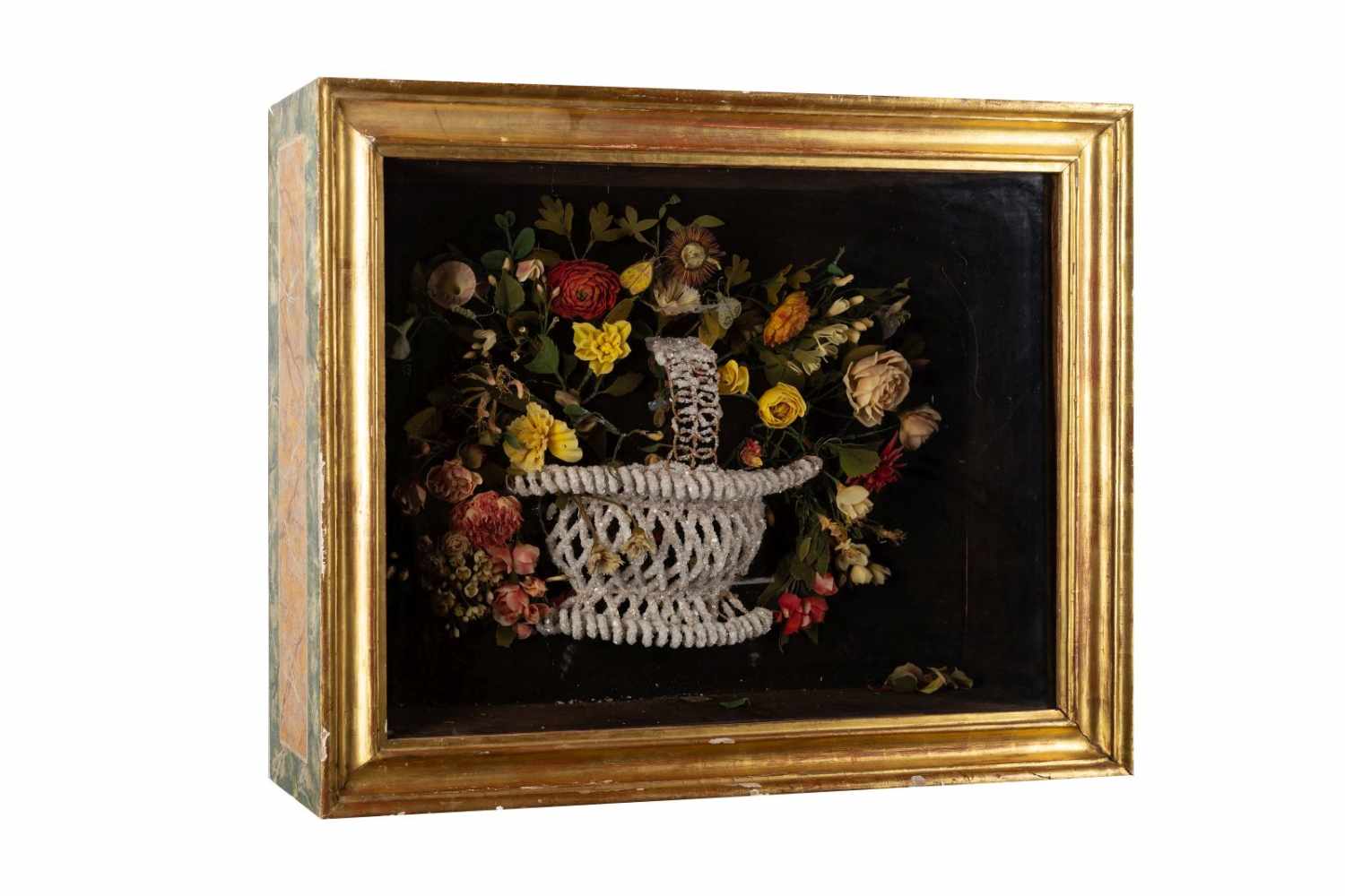 Zwei Schaukästen mit Blumenbouquets, Sizilien, 19. Jh.Zwei Schaukästen mit opulenten Blumengestecken - Image 6 of 7