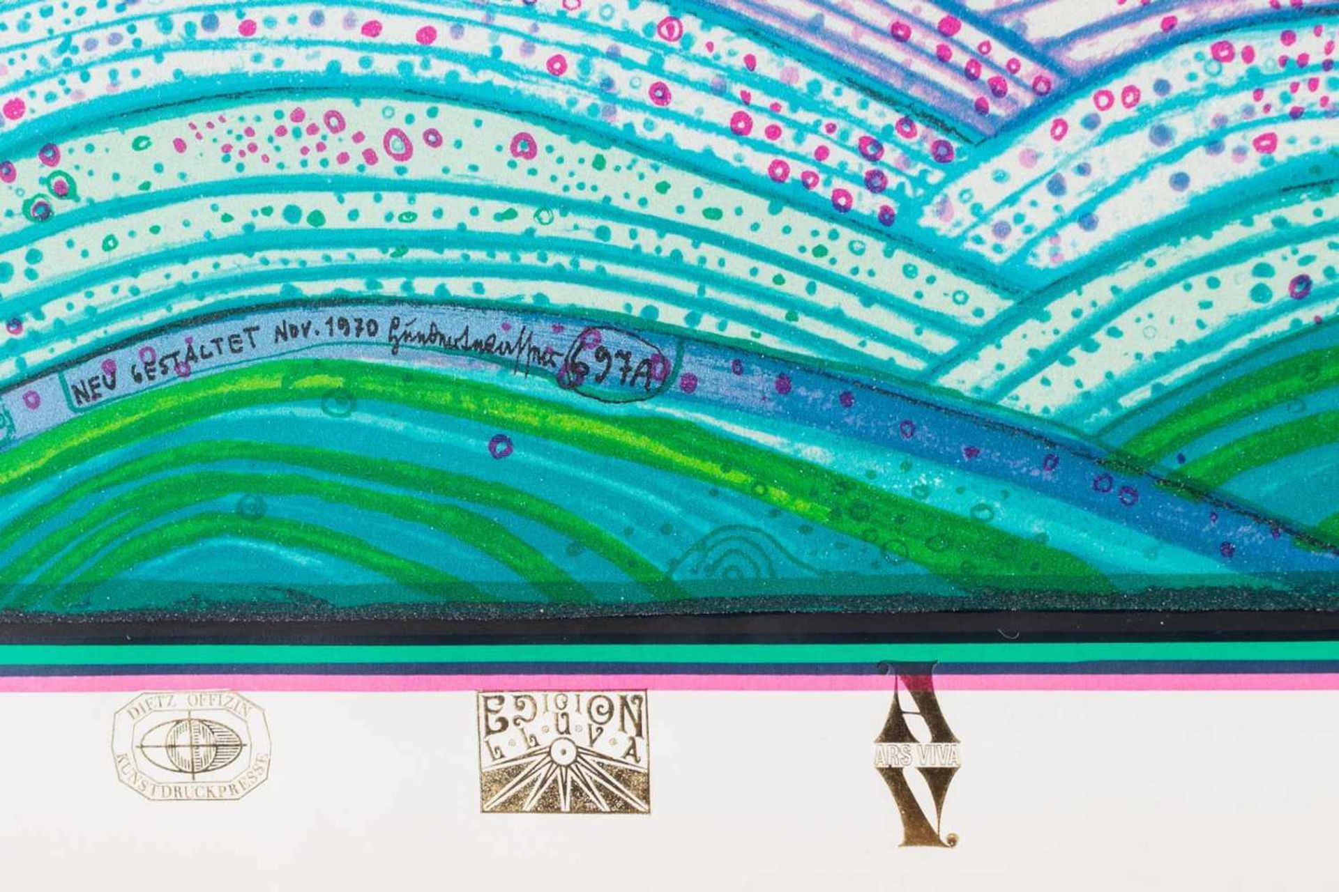 Friedensreich Hundertwasser, "Regentag auf Liebe Wellen", *"Regentag auf Liebe Wellen", Auflage - Bild 3 aus 3