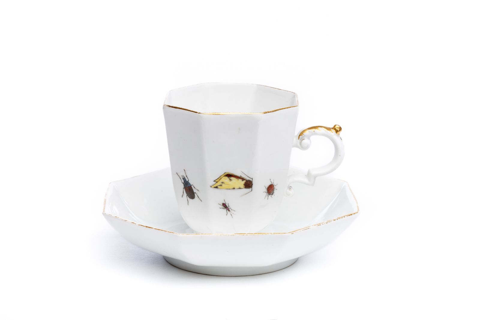 Ziertasse "Insekten Motiv", Meissen 1740Ziertasse "Insekten Motiv", Meissen 1740, oktogonale Tasse - Image 3 of 5