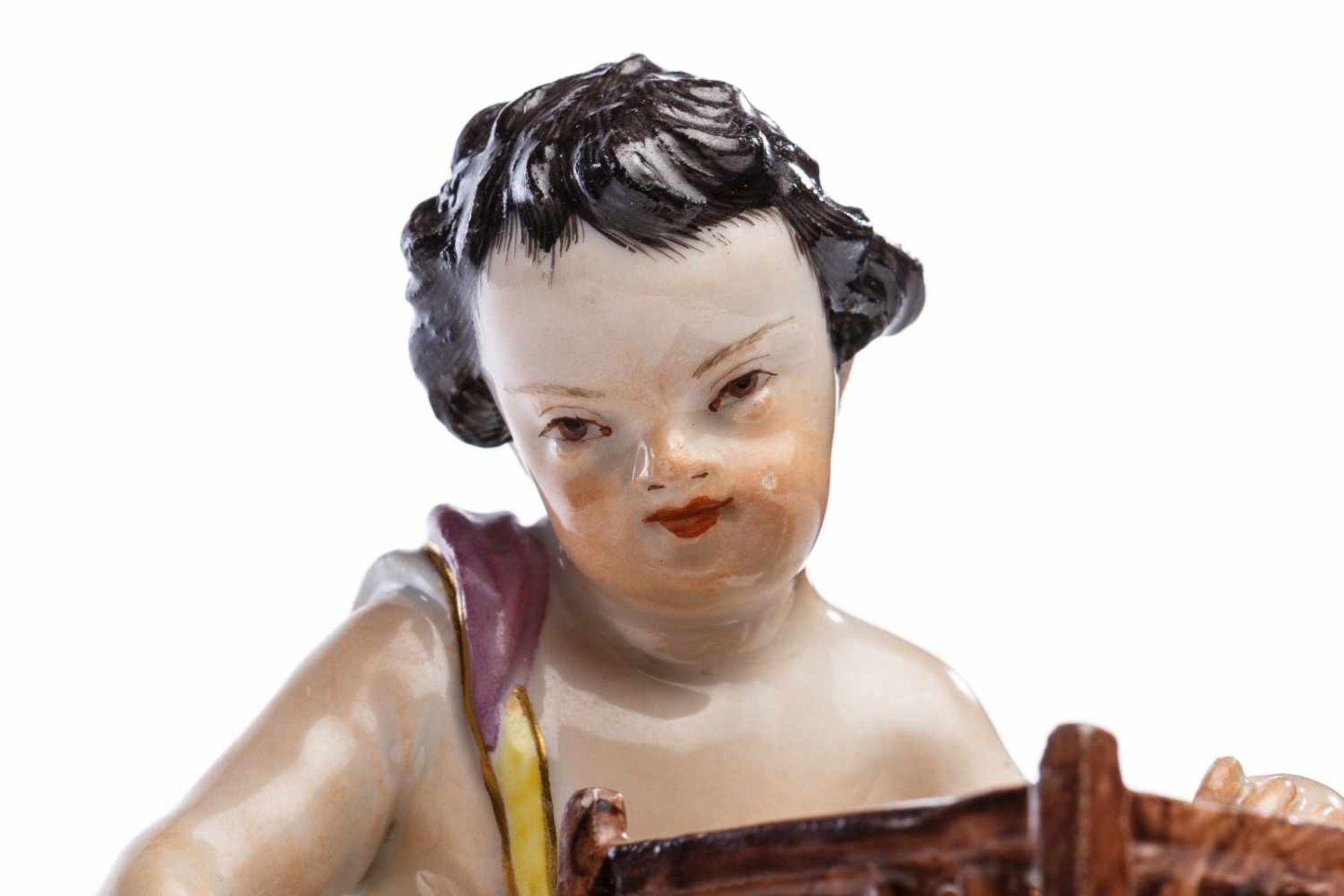 Porzellanfigur "Knabe mit Hühnerkäfig", Meissen 1755Porzellanfigur "Knabe mit Hühnerkäfig", - Bild 4 aus 4