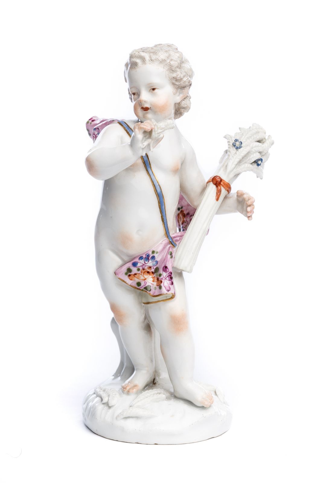 Porzellanfigur "Knabe mit Ähren", Meissen 1750Porzellanfigur "Knabe mit Ähren", Meissen 1750,