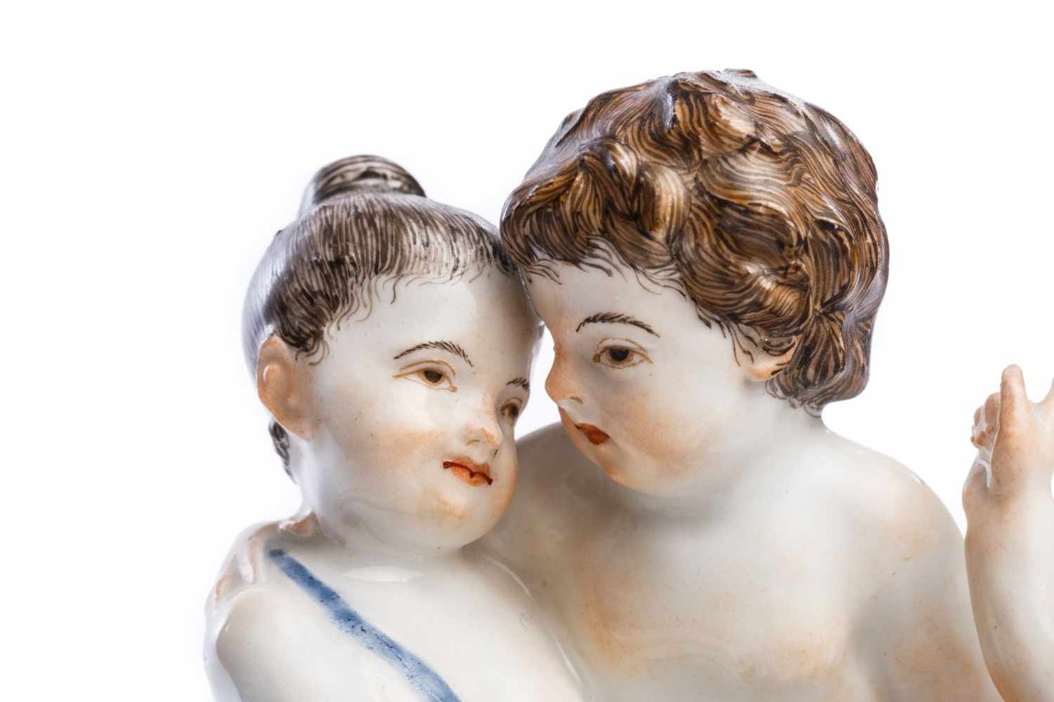 Figurengruppe "2 Kinder mit Putto", Meissen 1750Figurengruppe "2 Kinder mit Putto", Meissen 1750, - Image 3 of 5