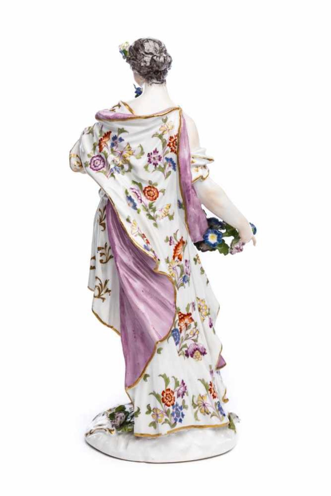 Porzellanfigur "Dame mit Blumengirlande", Meissen 1750Porzellanfigur "Dame mit Blumengirlande", - Bild 5 aus 5