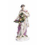 Porzellanfigur "Dame mit Blumengirlande", Meissen 1750Porzellanfigur "Dame mit Blumengirlande",