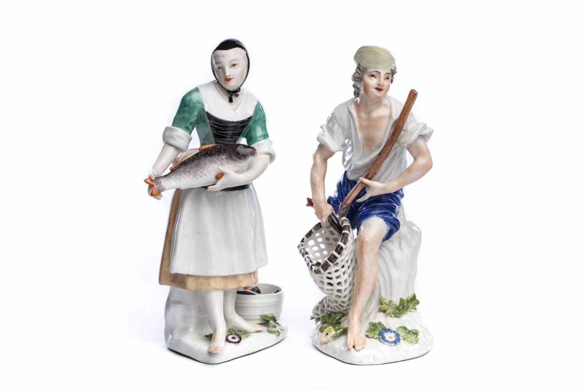 Figurengruppe "Fischer und Fischerin", Meissen 1740/50Figurengruppe "Fischer und Fischerin", Meissen