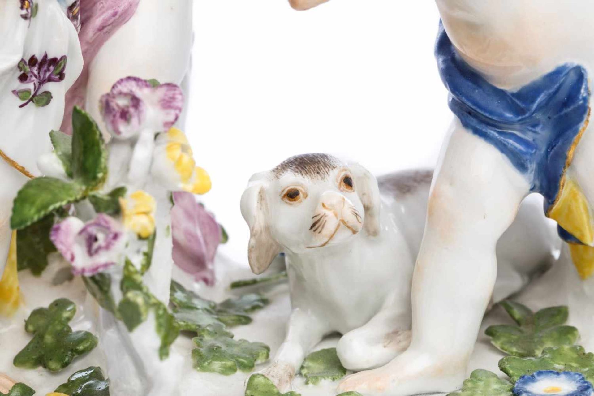 Figurengruppe "2 Kinder mit Putto", Meissen 1750Figurengruppe "2 Kinder mit Putto", Meissen 1750, - Bild 2 aus 5