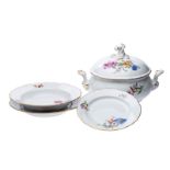 Tafelservice 25 teilig, Meissen "3 Blumen", Reliefform Tafelservice für 6 Personen, Dekor "3 Blumen"