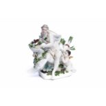 Porzellanfigur "Leda mit Schwan", Meissen 1750Porzellanfigur "Leda mit Schwan" Meissen 1750, auf