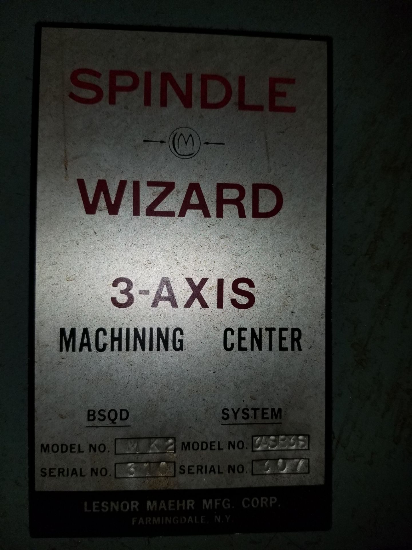 Spindle Wizard Model MK2 3-Axis Vertical Milling Machine - Image 9 of 9