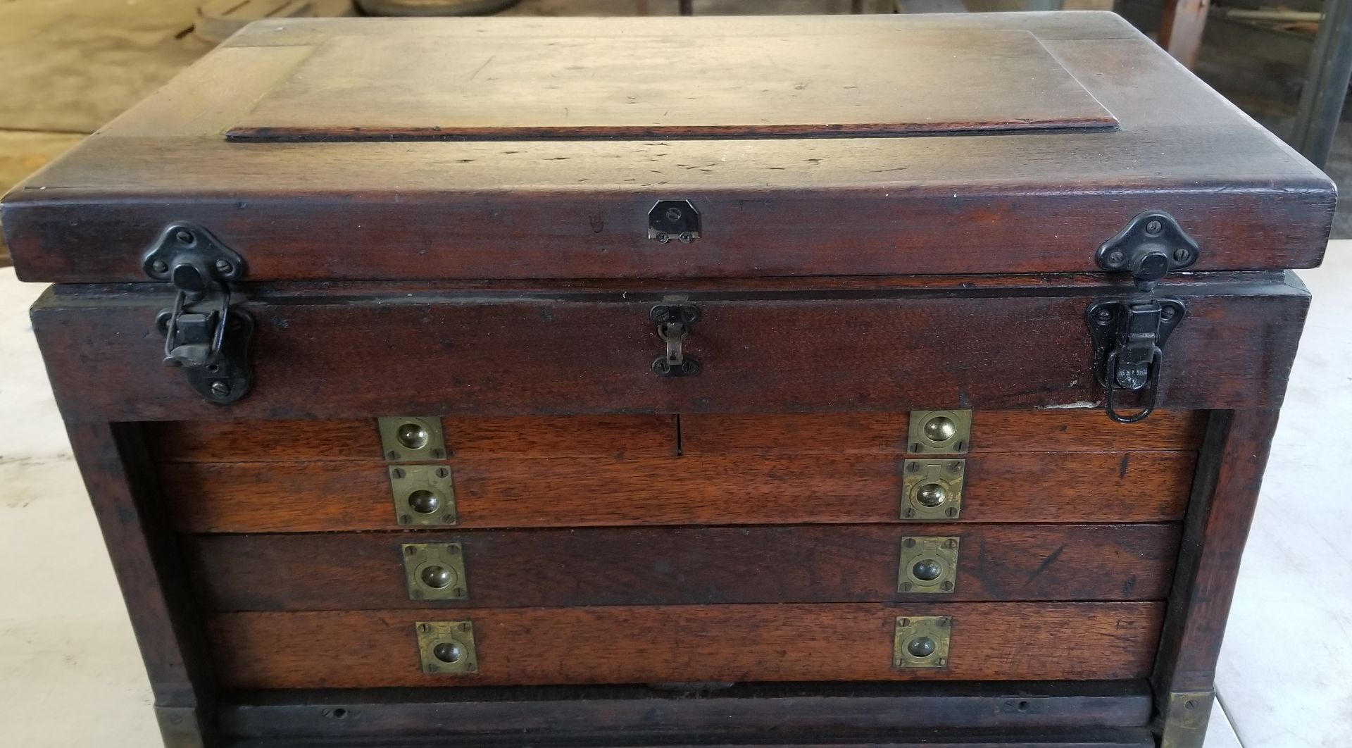 Antique Machinist Chest with Brass Corners