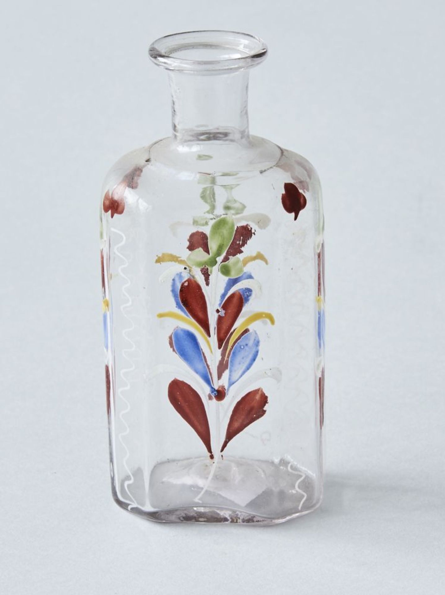 Schnapsflasche, süddeutsch 18. Jhdt.Glas Schnapsflasche mit Abriss, süddeutsch wohl 18. Jhdt., mit