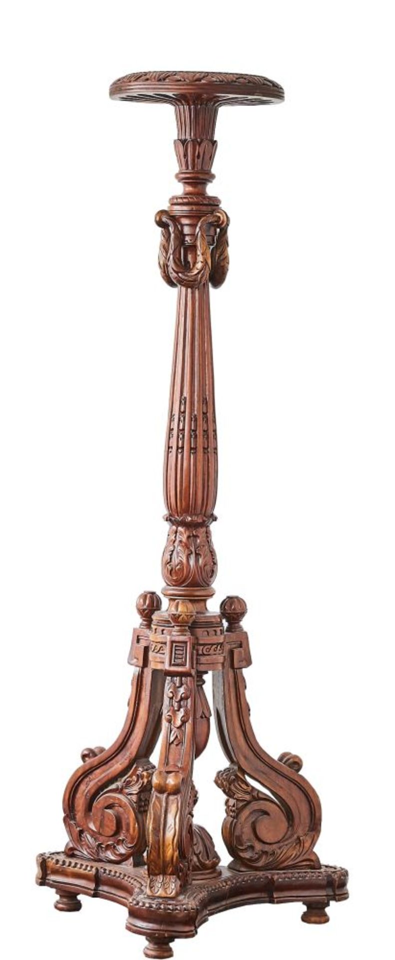 Gründerzeit PrunksäuleGroße Prunksäule um 1900, freistehend, Mahagoni. Höhe 147,5 cm