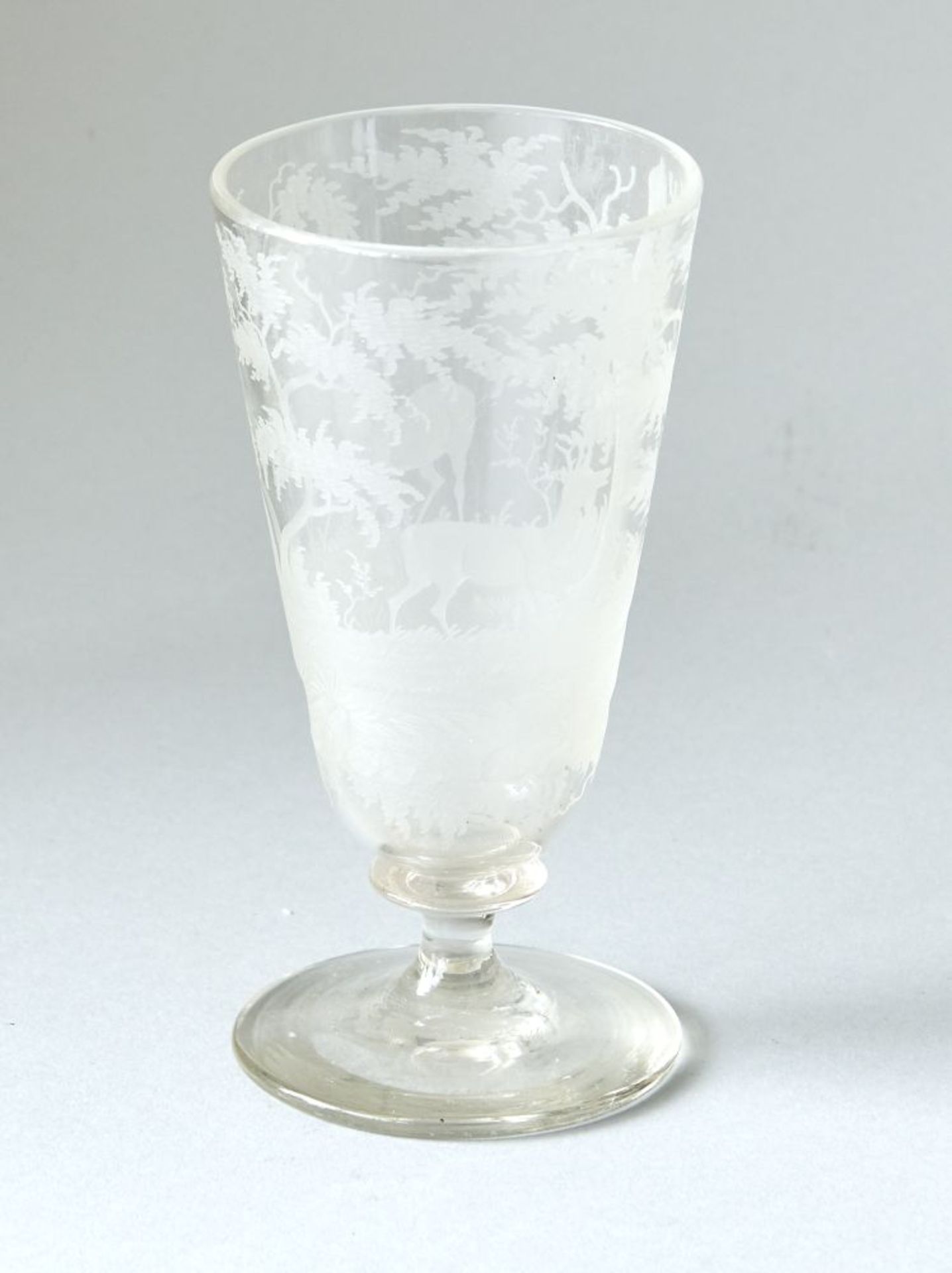 Glas mit JagdszenerieHöhe 14,5 cm