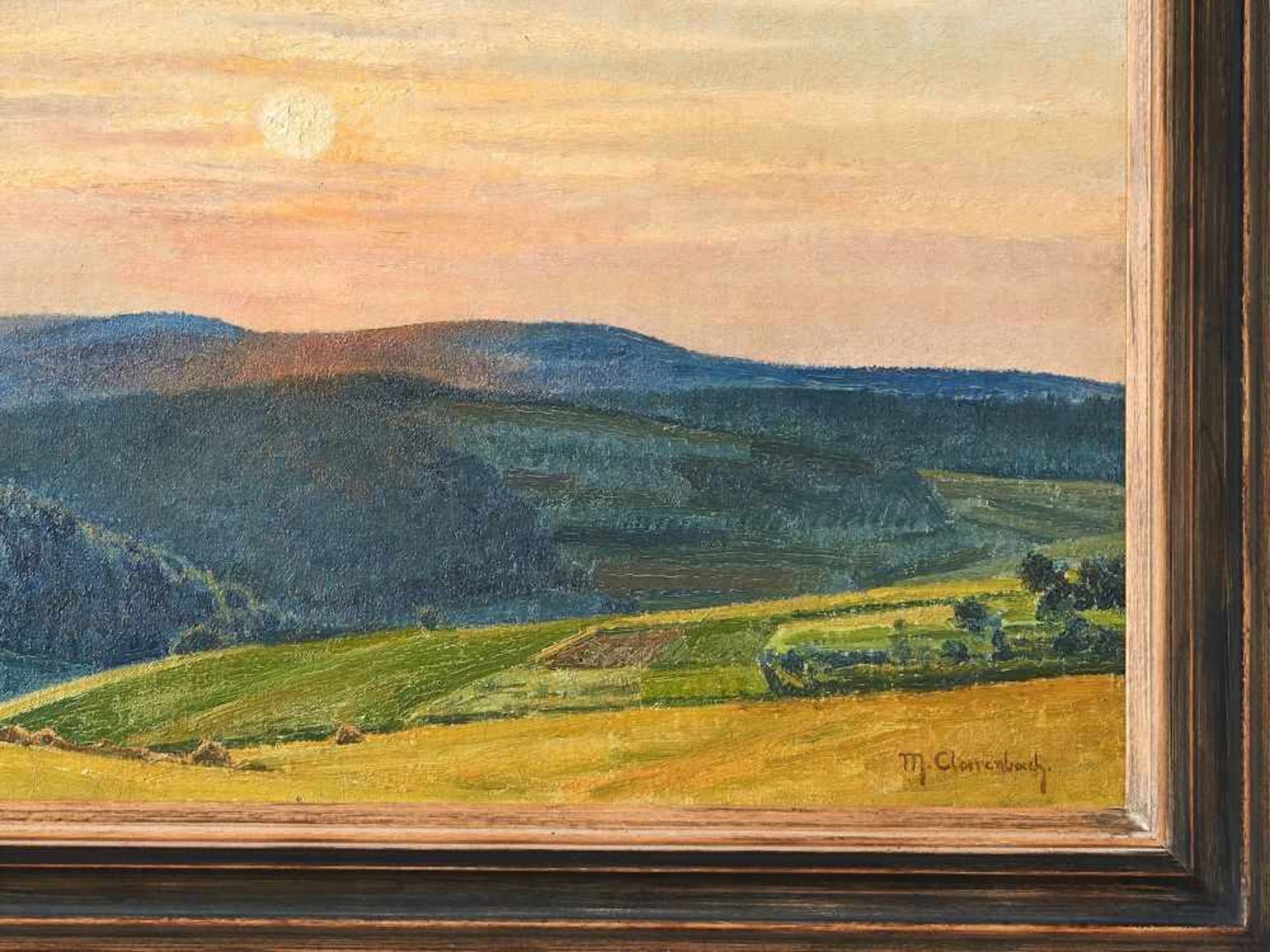 SonnenuntergangMax Clarenbach, (1880-1952)Rechts unten signiert "M.Clarenbach", Öl auf Leinwand, - Bild 2 aus 3