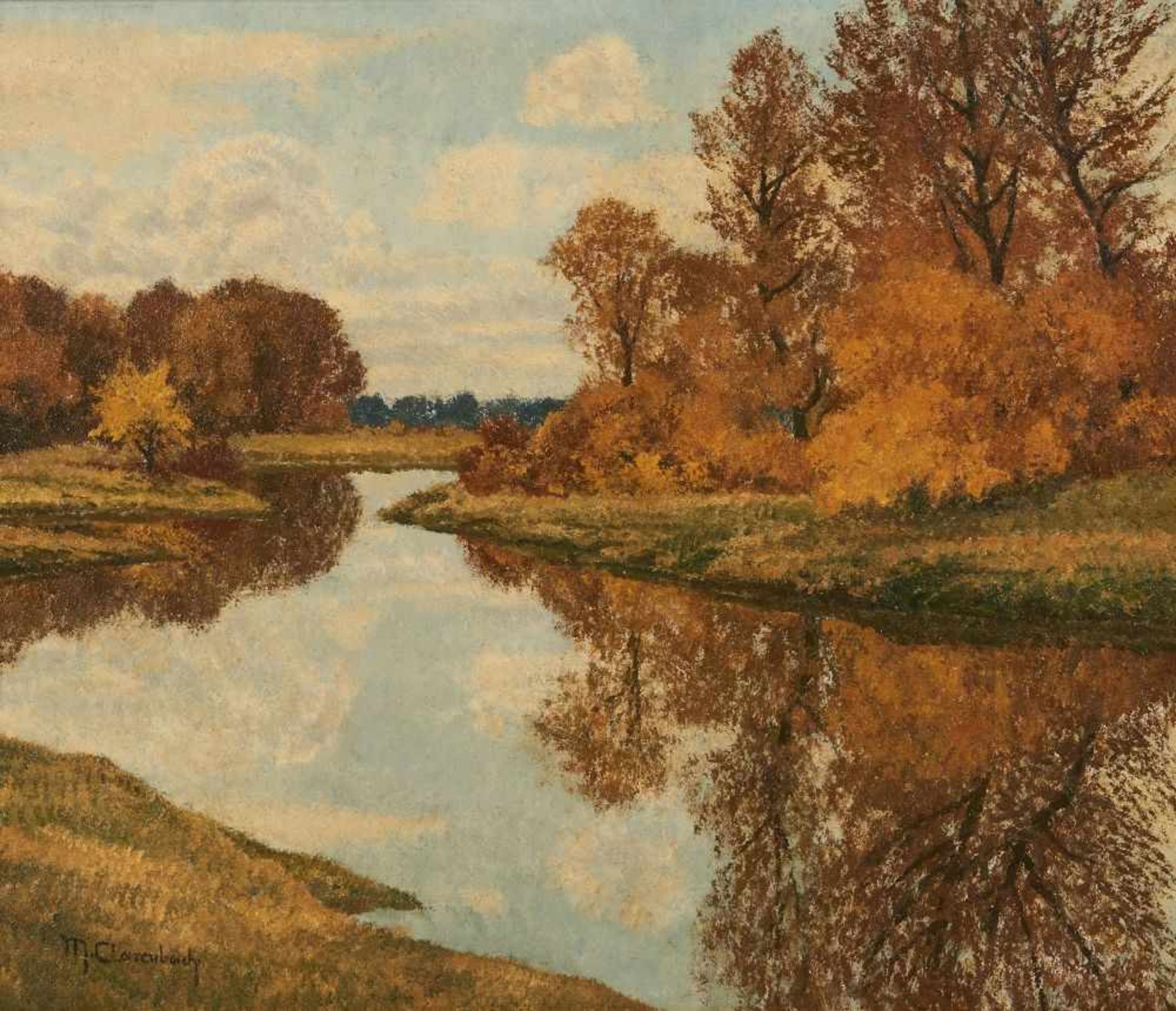 HerbsttagMax Clarenbach, (1880-1952)Links unten signiert "M.Clarenbach", Öl auf Platte, gerahmt.
