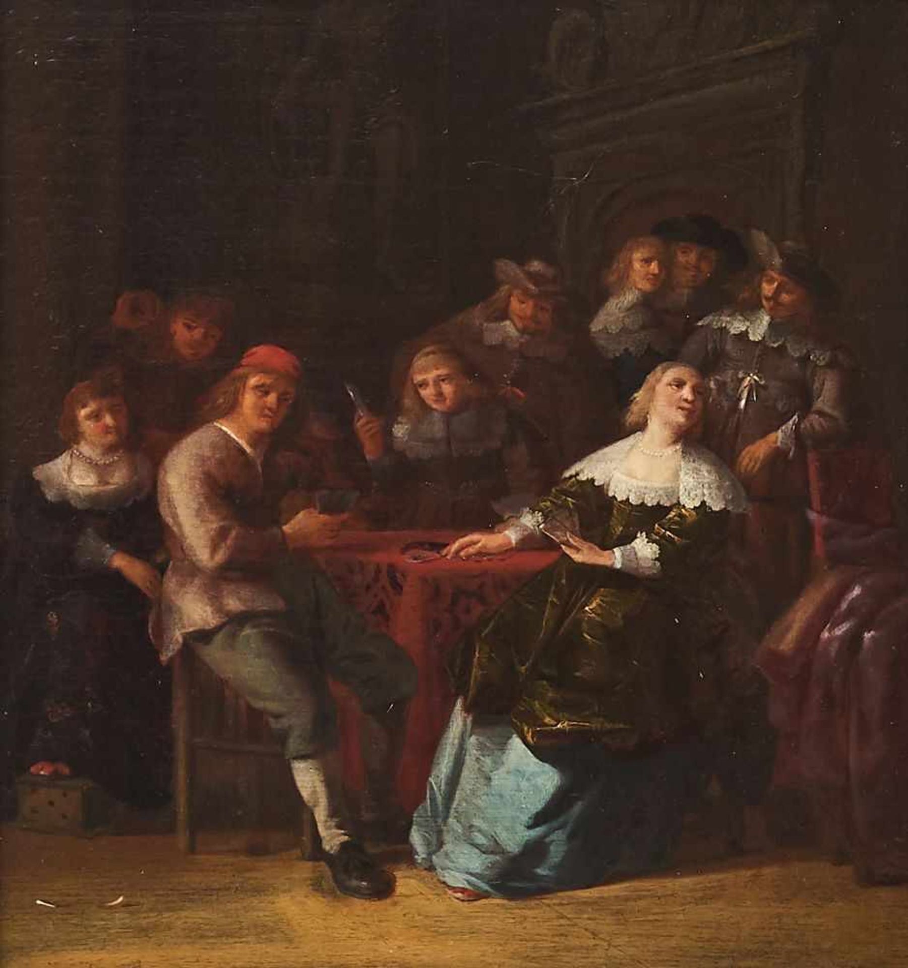 Beim KartenspielAnthonie Palamedesz, (1601-1673)Öl auf Holzpaneel, gerahmt. 33 x 34 cm- - -21.00 %