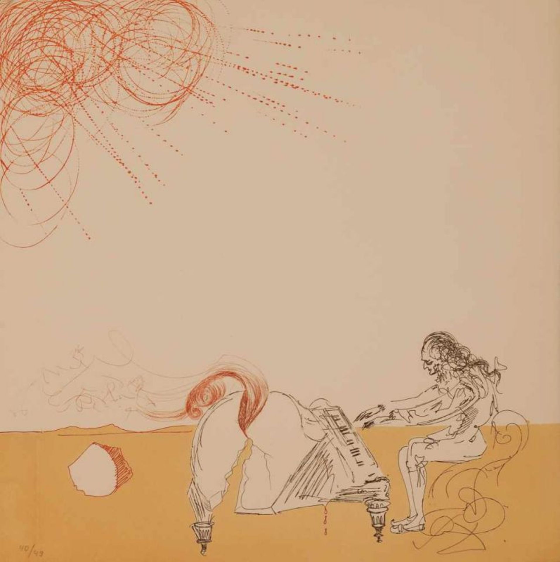SALVADOR DALÍ (Fuigeras, 1904 -1989)"Paisaje de L´Ampurdam"Grabado/Papelfirmado: Dalí. A Lápiz. 40/