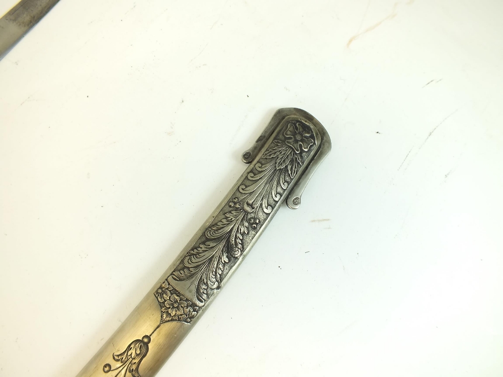 AN HUNGARIAN OFFICER'S SABRE, 84.5cm curved slender blade with traces of etched damascus swirl, - Image 9 of 15