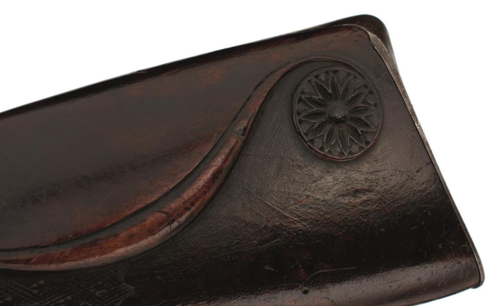 A PRESENTATION QUALITY .650 CARBINE BORE OTTOMAN PERCUSSION SPORTING RIFLE, 29inch sighted chiselled - Image 7 of 24