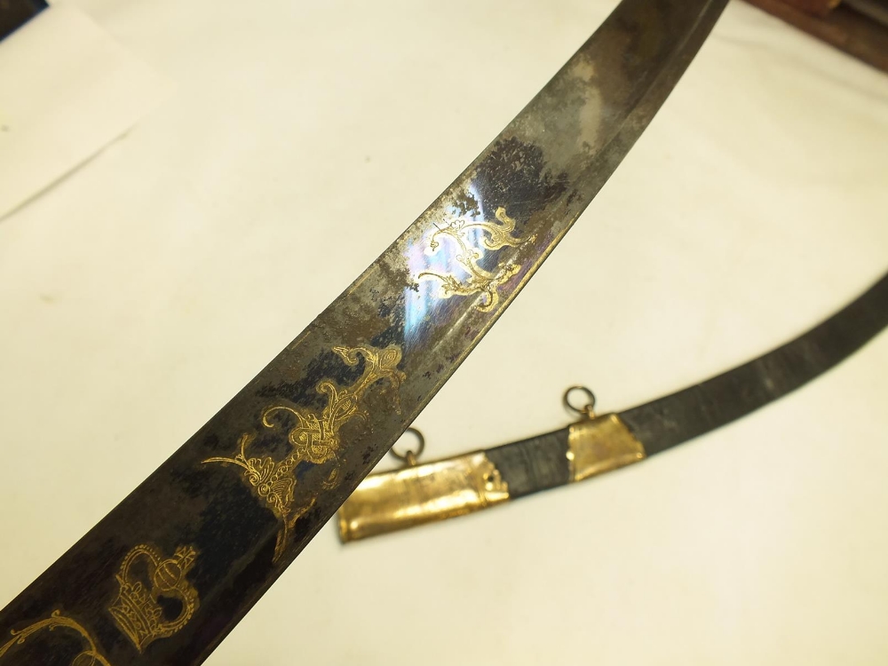 A GEORGIAN GRENADIER GUARDS OFFICER'S SWORD, 82.5cm sharply curved blade by Runkel, decorated with - Image 9 of 19
