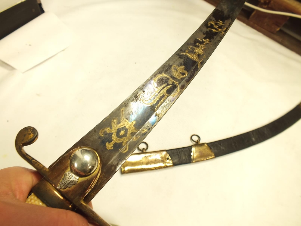 A GEORGIAN GRENADIER GUARDS OFFICER'S SWORD, 82.5cm sharply curved blade by Runkel, decorated with - Image 8 of 19