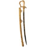 AN ORNATE GILT MOUNTED WILLIAM IV BLUED AND GILT PRESENTATION SWORD, 82cm curved pipe-backed blade