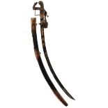 A GEORGIAN BLUED AND GILT OFFICER'S SWORDS TO THE 10TH HUSSARS, 78cm sharply curved blade by J.J.