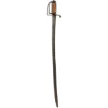 A LATE 18TH CENTURY LIGHT DRAGOON OFFICER'S SWORD WITH RARE FOLDING ATTACK HILT, 80cm curved blade