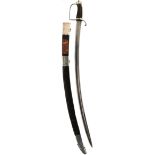 A SILVER HILTED 1780 PATTERN OFFICER'S FIGHTING SWORD, 89.5cm curved fullered blade by WOOLLEY & CO,