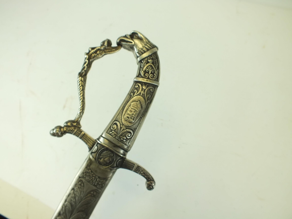 AN HUNGARIAN OFFICER'S SABRE, 84.5cm curved slender blade with traces of etched damascus swirl, - Image 14 of 15