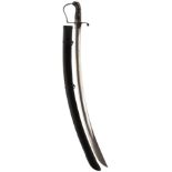 A FROST ETCHED 1796 PATTERN LIGHT CAVALRY OFFICER'S SWORD, 84cm curved blade by etched Thos Gills