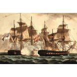 ELEVEN MOUNTED HAND COLOURED PRINTS FROM JENKIN'S NAVAL ACHIEVEMENTS, together with the loose detail