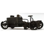 229-53 TWO SCRATCH BUILT LIVE STEAM MODELS OF VINTAGE CARS, the first 33cm long, chain driven, and