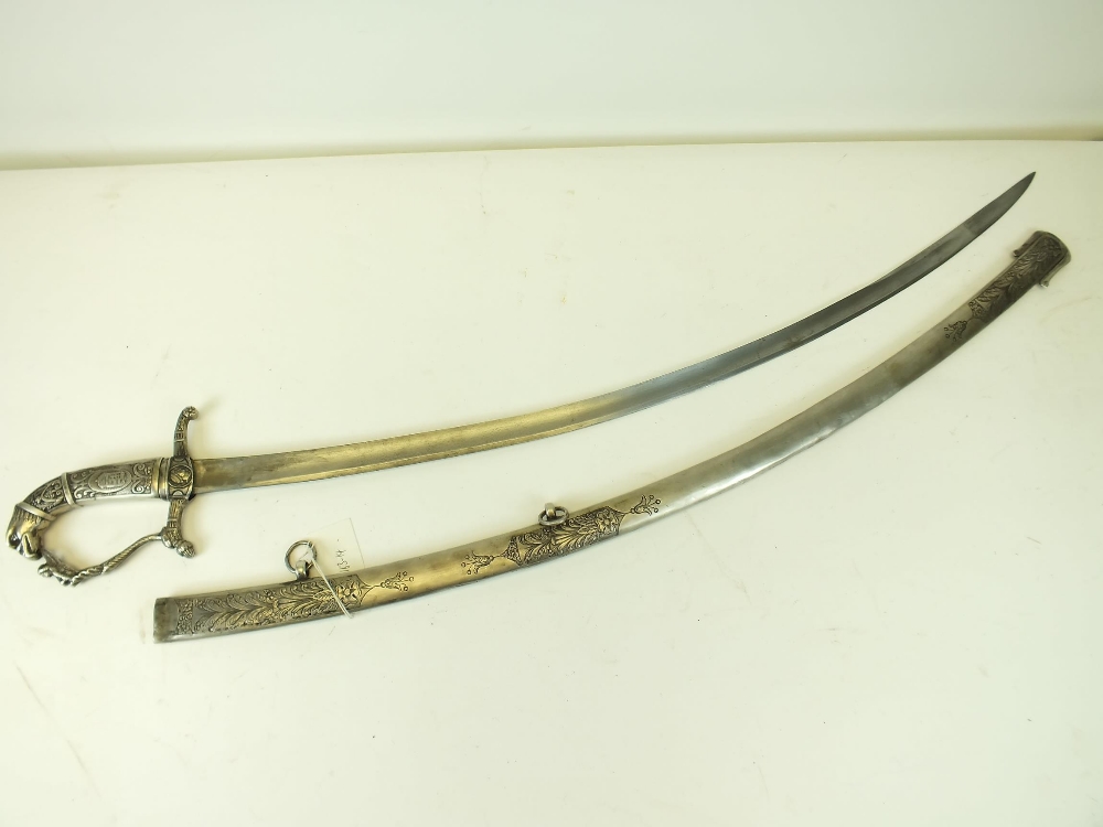 AN HUNGARIAN OFFICER'S SABRE, 84.5cm curved slender blade with traces of etched damascus swirl, - Image 4 of 15