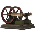 229-55 A VERTICAL CYLINDER STATIONARY LIVE STEAM ENGINE, together with a twin flywheel horizontal