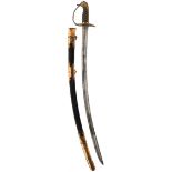 A SCARCE 1803 PATTERN GRENADIER GUARDS OFFICER'S SWORD, 77.5cm blade etched with scrolling