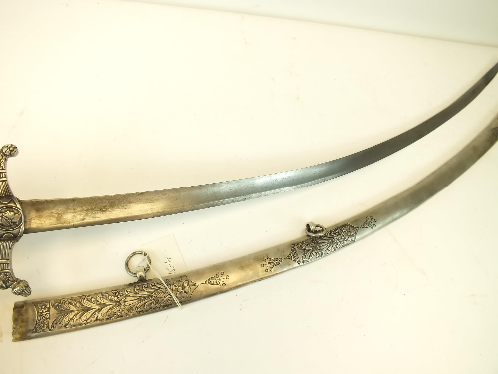 AN HUNGARIAN OFFICER'S SABRE, 84.5cm curved slender blade with traces of etched damascus swirl, - Image 5 of 15