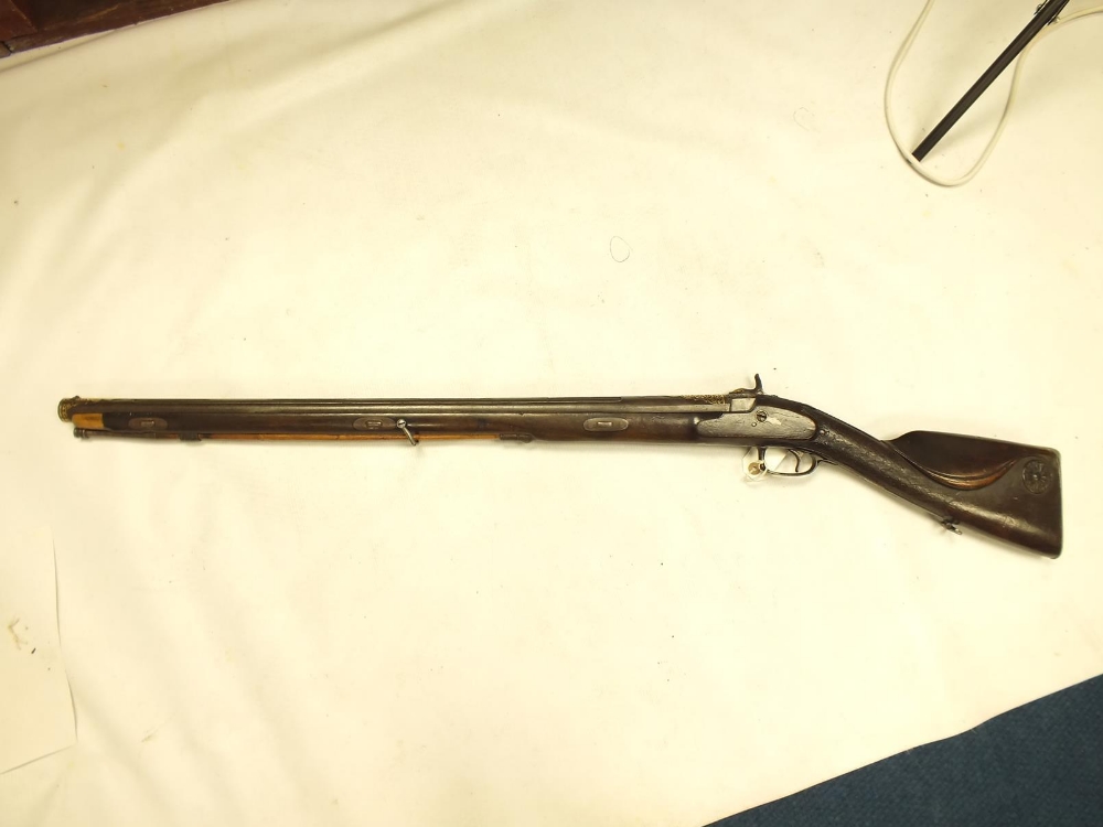 A PRESENTATION QUALITY .650 CARBINE BORE OTTOMAN PERCUSSION SPORTING RIFLE, 29inch sighted chiselled - Image 16 of 24