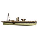 A LIVE STEAM PADDLE STEAMER, named WEST BAY, painted in green, black and white, condition worn,