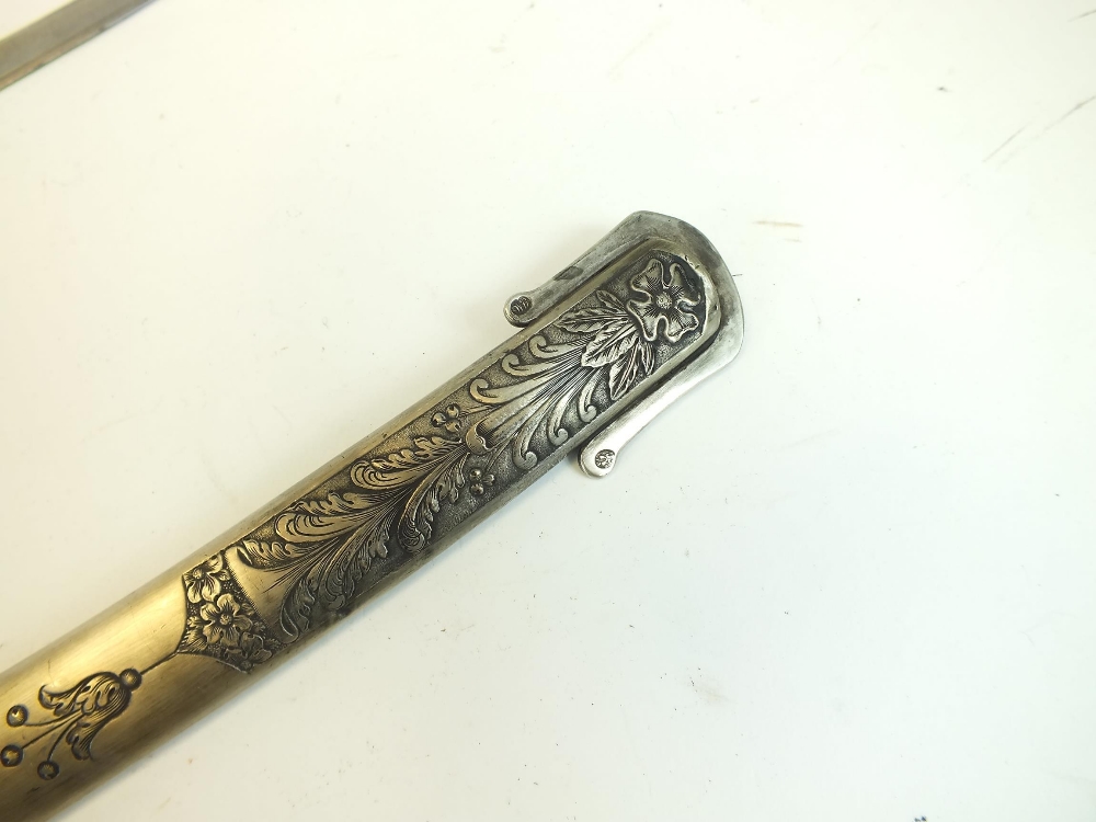 AN HUNGARIAN OFFICER'S SABRE, 84.5cm curved slender blade with traces of etched damascus swirl, - Image 10 of 15