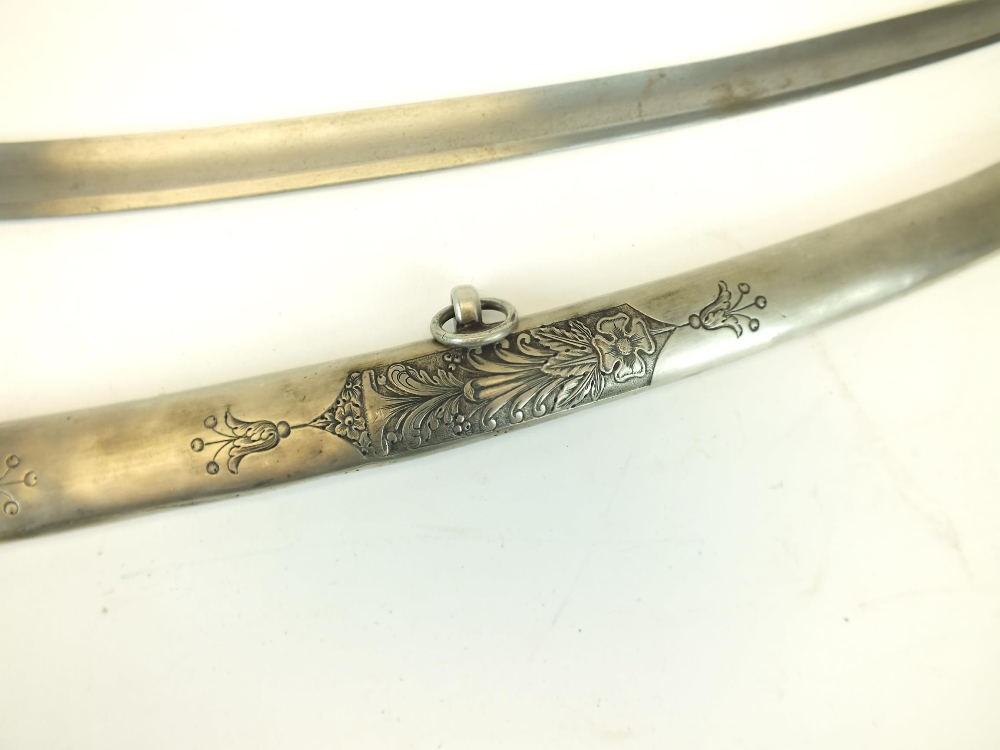 AN HUNGARIAN OFFICER'S SABRE, 84.5cm curved slender blade with traces of etched damascus swirl, - Image 8 of 15